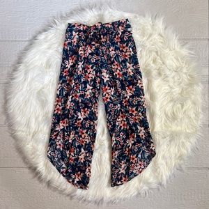 NWT [Roxy X Disney] Blue Floral Beach Pants Little Mermaid Sebastian | Girls 10